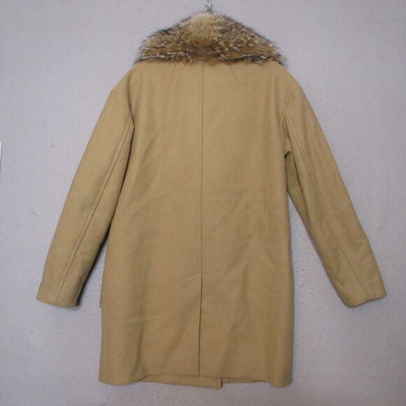 Michael Kors Peacoat Small Camel Color Wool Double Breasted Faux Fur Collar - Picture 2 of 11